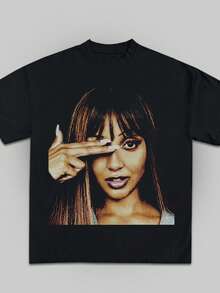 Camiseta Pinkpantheress, Moderna, de Concierto, Vintage, para Fans, Música Pop, Retro - Negro - Ver 1