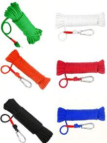 1-Buckle Nylon Rope, Camping Gear, Pet Leash And Outdoor Activities, Camping Gear Essentials | Durable Rope | Rope Head Details - White - View 1