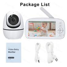 CDYCAM 5 Inch Baby Monitor With Camera, Two-Way Talk, Night Vision, Temperature Alert, Feeding Reminder, Lullaby, USB Powered – Suitable For Nursery And Home Use - White - View 3