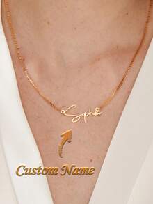 Personalized Couple Name Heart Necklace, Customized 18K Gold Plated Name Necklace, Couple Necklace, Gift For Her - Multicolor - View 1