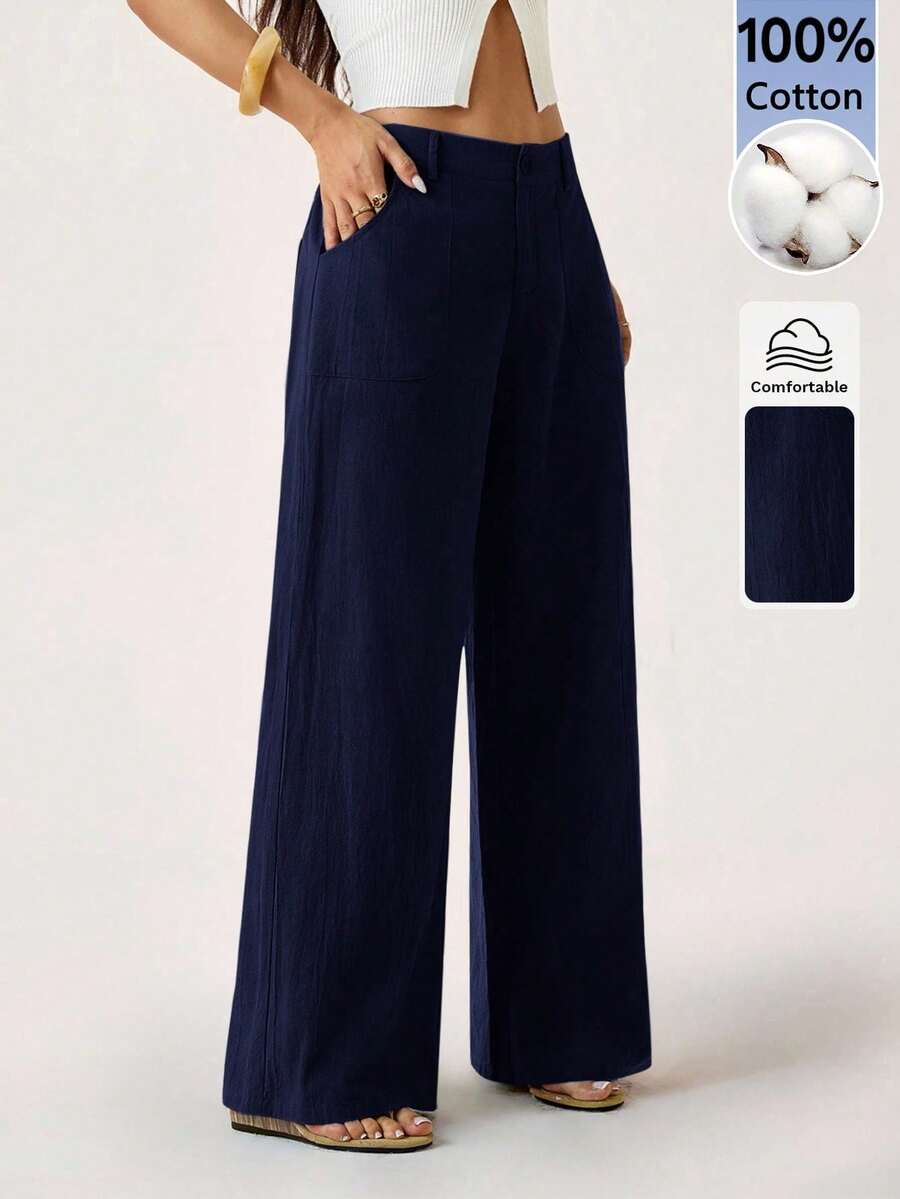 Women Pants - 海軍藍 - 查看 1