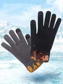 1 Pair Winter Warm Touchscreen Gloves, Bicycle Skiing, Full Palm Protection Windproof Men's Cycling Gloves, Outdoor Sports Gloves, Suitable For Cycling, Motorcycle Riding And Skiing - A - View 12