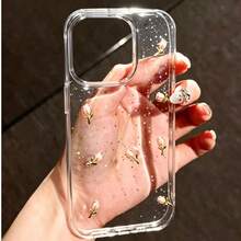 1 Buah Casing Ponsel Resin 3D Motif Tulip, Kompatibel dengan Apple 18 Pro Max/18 Pro/17 Pro Max/16/15/14/13/12/11, Pelindung Transparan Anti Guncangan dengan Glitter, Gaya Segar - Casing ponsel tulip 3D - View 3