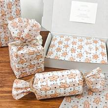 60/30/10 Sheets Christmas Gingerbread Man Pattern Tissue Paper (50 X 35cm) - Gingerbread Man & Polka Dot Design, Suitable For Gift Wrapping, Fragile Item Protection And Holiday Decoration (Includes Candy Cane Stripe, Blue Star Styles); Perfect For Holiday Gift Wrapping, Party Planning And Holiday Decoration Arrangement. - Multicolor - View 7