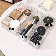 11pcs Drawer Organiser Set Clear Makeup Trays Plastic Desk Drawer Dividers Boxes - 11pcs - View 4