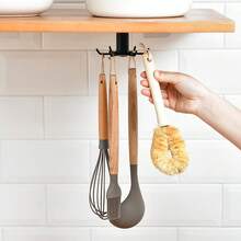 1/3/5pcs Kitchen Utensil Storage Hooks Self-Adhesive 360 Rotating Folding Wall Hooks 6-Claw Design Suitable For Home Kitchen Bathroom Office Bedroom Organization Multifunction Practical - Multicolor - View 5