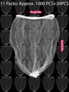 100-1000個白色廚房水槽濾袋－一次性網狀排水過濾袋，細網布材質，防堵塞彈性垃圾網，適用於水槽、洗臉盆與地板排水口，可重複使用耐用角落網狀濾網過濾器 - 白色 - 查看 21