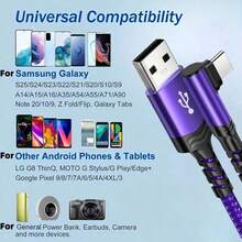 Cargador rápido Tipo-C, Cable de datos USB-A a USB-C, Cable de carga USB-C trenzado, compatible con Apple, One+ y otros teléfonos inteligentes - Multicolor - Ver 13
