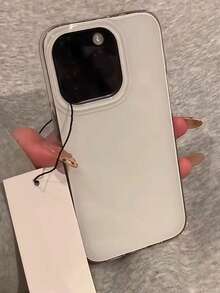1 Cute Simple Solid Color Shockproof Phone Case Compatible With Iphone 17/16/15 Pro Max/13/14/12 Pro Plus/11, Stylish Candy Color Protective Cover - White - View 1