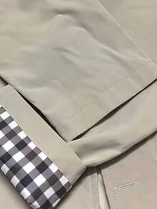 Autumn Casual Commute Pleated Stand Collar Jacket - Khaki - View 5