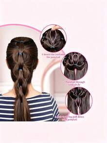 24 Colors High Elasticity Hair Band 4-Piece Set With Styling Tool Storage Box, Colorful Casual Hair Accessories Pink Tone, Back To School Campus Supplies And Autumn Daily Hair Styling Accessories - Multicolor - View 3