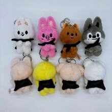1 Set Of 8pcs SKZOO Cute Plush Dolls With Black Cape, Soft Touch, Suitable As Bag Charm Or Gift For Friends - Multicolor - View 8