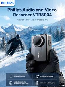 PHILIPS 2K Mini Body Camera, 140° Wide Angle, 8 Hours Continuous Recording, Audio And Video Recording Body Camera For Security, Surveillance, Sports Camera, Hidden Recording, Compact Design, Durable (SD Card Not Included) - View 2