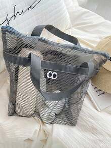 YIYIQCSJ 1-Piece Large-Eye Foldable Toiletry Bag For Storing Clothes, Towels, And Toiletries (Made Of Lightweight Mesh Fabric). - Multicolor - View 3