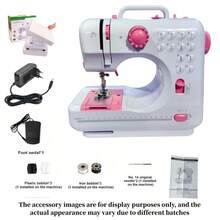 1pc Mini Portable Electric Sewing Machine, Multi-Functional Household Sewing Machine, Adjustable Speed, 12 Stitches Patterns Suitable For Parents, Beginners, Hobbyists, Lightweight And Easy To Carry, Can Be Used Indoors Or Outdoors, Battery-Operated, Includes Main Unit, Power Adapter, Instruction Manual - Multicolor - View 11