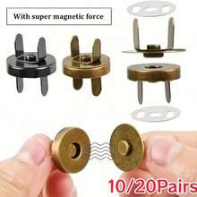 10/20Pairs Metal Magnetic Snap Buttons Round Magnetic Buttons Handmade Woven Bags Canvas Bags Leather Bags No-Sew Hidden Buttons Luggage Hardware Accessories Multi-Color Options - Multicolor - View 2