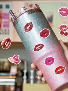 500 Pcs/Roll Red Lips Stickers-Y2K-Style Design-Perfect For Scrapbooks, Water Bottles, Suitcases, And Party Favors - Multicolor - View 4