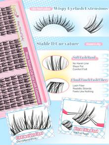 FQBFQB 180pcs Lash Clusters Cluster Eyelash Extensions, 10-16mm Mix Lash Clusters For Beginner Suitable For DIY 3D Effect For Daily Wear & Party, Home, Travel & Music Festivals - D - View 5