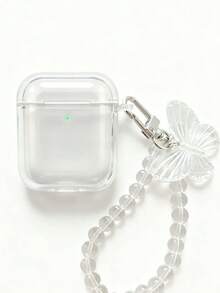 Iridescent Butterfly Chain High Transparency TPU Earphone Case Cover - Clear - View 3
