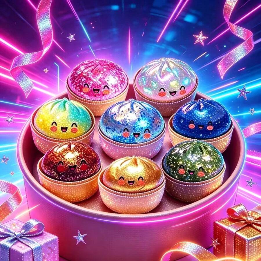 1PC DIY 5D Diamond Painting Kit Cute Bun Pattern - Round Full Diamond Art Mosaic Craft, Home Wall Decor, Unframed - No Frame - View 1