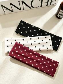 3pcs Women's Polka Dot Soft Elastic Fabric Non-Slip Retro Headbands, Suitable For Daily Fitness Yoga Casual, All Season Wear - Multicolor - View 10