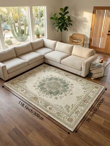 1pc Light Green Bohemian Style Living Room Rug, Suitable For Kitchen, Dining Room, Bedroom Holiday Decor, Indoor/Outdoor, Office Anti-Slip Doormat, Bathroom Rug, Hallway, Study Room Gaming Area Rug - Pastel Green - View 20