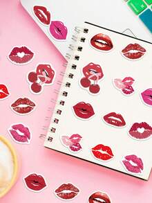 500 Pcs/Roll Red Lips Stickers-Y2K-Style Design-Perfect For Scrapbooks, Water Bottles, Suitcases, And Party Favors - Multicolor - View 10