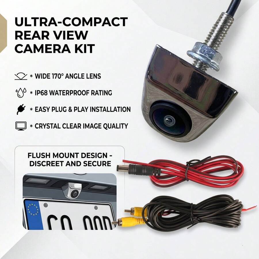 Universal Car Rear View Backup Camera IP68 Waterproof Night Vision High Definition Clear Image Wide Angle Suitable For Most Car Models - B - View 1