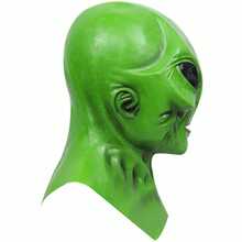 外星人面具乳膠頭飾萬聖節UFO恐怖面具綠色頭飾跨境新品ET外星人 - 查看 13