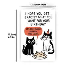 1Pc Funny Cat Birthday Card For Men & Women Perfect For Mum And Dad - View 3