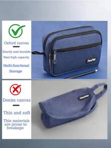 2/1pc Set Stationery Bag + Mesh Pencil Case, Large Capacity Middle School Pencil Box, Multi-Compartment School Supplies Organizer, Portable Pencil Pouch, Back To School Essential For Students, Suitable For Office And Classroom - Multicolor - View 10