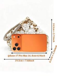 Tidet Ever Luxury Sparkling White Gold 3D Sequin Triangle Clutch Bag With Rhinestone Handle, Suitable For Wedding Ball Party Night Handbag - Gold - View 7