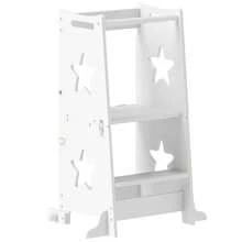 2-In-1 Toddler Step Stool With Safety Rail For Kitchen, Bathroom, White - T0001-01-14495 - View 1