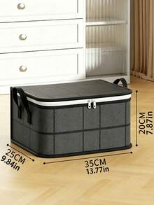 Large Capacity Thickened Laundry Basket With Lid, Clothes And Toys Storage Bin, Stackable Cube Organizer For Home Sorting, Suitable For Bedroom, Living Room, Car, Travel, Moving And Back To School Student Supplies - Black - View 9
