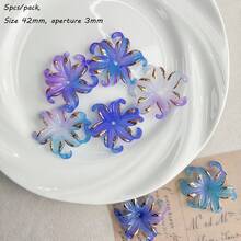 Two Tone Hot Stamping Gold Iris Flower Accessories, Hair Clips, DIY Accessories, Perforated Bracelets, Mobile Phone Chains, Material Matching - Multicolor - View 22
