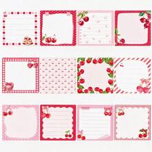1/4/12 Random Pattern Pink Cherry Square Sticky Notes, Cute Cake Style Fresh Sweet Girly Design, Suitable For Daily Notes, Student Classroom Notes, Office Memo And Scrapbook Decoration, Perfect As Back To School Gift For Best Friends - Multicolor - View 7