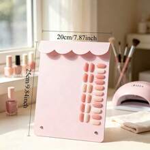 1pc Wavy Edge Metal Artificial Nail Display Board, Desktop Nail Sample Display Rack, Nail Salon Product Photography Prop Background Board, Minimalist Color Card Nail Display Rack - Multicolor - View 11