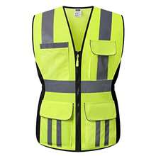 Women Safety Vest, Multi Pockets High Visibility Reflective Breathable Mesh Work Vest For Lady, Durable Zipper - Yellow - View 3