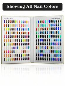 120 Colors Stone Texture Professional Nail Art Display Book, DIY Nail Art Display Rack, Gel Nail Polish Color Card, Dedicated Display Board, Artificial Nail Tools And Digital Stickers, Premium Quality - Multicolor - View 3