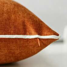 1件 Hello Pumpkin 刺繡感恩節與萬聖節抱枕套，裝飾性秋季豐收南瓜枕套 - 亮橙色 - 查看 4