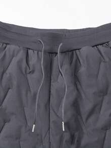 Men's Winter Thermal Lined Thick Pants With Zipper Pockets And Drawstring, Warm And Comfortable, Suitable For Cold Weather Wear - Grey - View 6