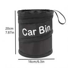 1pc Multi-Function Vehicle Waste Container, Oxford Cloth Storage Box Automotive Storage Bucket, Collapsible Trash Bin, Interior Car Additions For Easy Cleaning, And Odorless, Fashionable And Not Messy - Multicolor - View 3