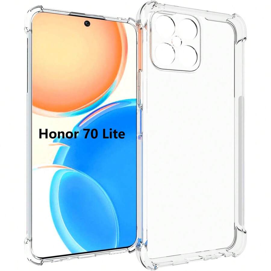 Casing Ponsel Honor 70 Lite, Perlindungan Airbag Empat Sudut yang Diperkuat, Perlindungan Kamera, Casing Ponsel TPU Tipis Fleksibel Transparan Penyerap Guncangan - Clear - View 1
