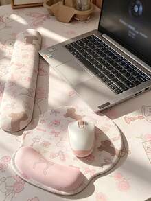 Fashion Heart-Shaped Bow Mouse Pad With Wrist Rest, Cute Ergonomic Wrist Support, Suitable For Girls, Applicable To Office Desk, Laptop And Keyboard, Perfect For Desktop, Office Or Room Decor, Laptop Mouse Keyboard > Bluetooth Office Desk Area, Computer Peripherals Computer Accessories, Hour Gaming Keyboard Setup - View 6