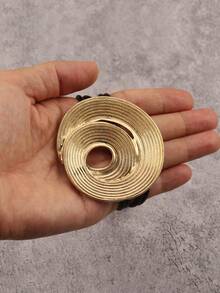1pc Ins Bohemian Long Sweater Chain Necklace, Hammered Textured Asymmetrical Hollow Geometric Pendant Collarbone Chain, Niche Layering Neck Accessory, Christmas Halloween Vibe Versatile Unisex Couple Necklace, Daily Date Outfit, Gift For Girlfriend/Boyfriend - Wax Rope - View 7