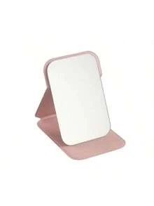 1pc - Foldable Makeup Mirror, Portable Handheld Makeup Mirror, Minimalist Style Makeup Mirror, Suitable For Dorm And Desktop, Foldable, Economical, Suitable For Makeup, Room Decor, Vanity, Travel And Bedroom Use, Makeup Accessories, Mini Portable Small Mirror, Good Value, Christmas Gift, Makeup Tools, Special Offer, Women's Gift, Holiday Gift, Travel Essential. - Multicolor - View 7