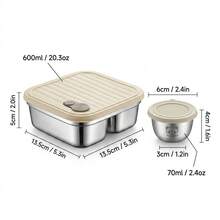 Multifunctional Portable 304 Stainless Steel Lunch Box, Fruit Salad Food Storage Container, Leak Proof Bento Box, Stackable Bento Lunch Box,Dishwasher Allowable, Suitable For Student And Adult Use In School, Office, Picnic,Travel, Back To School - Multicolor - View 20