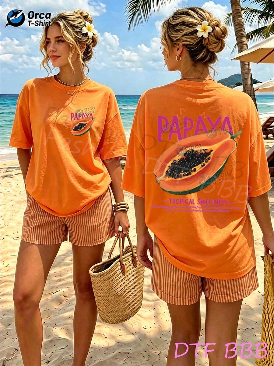 Women T-Shirts - 橘色 - 查看 1