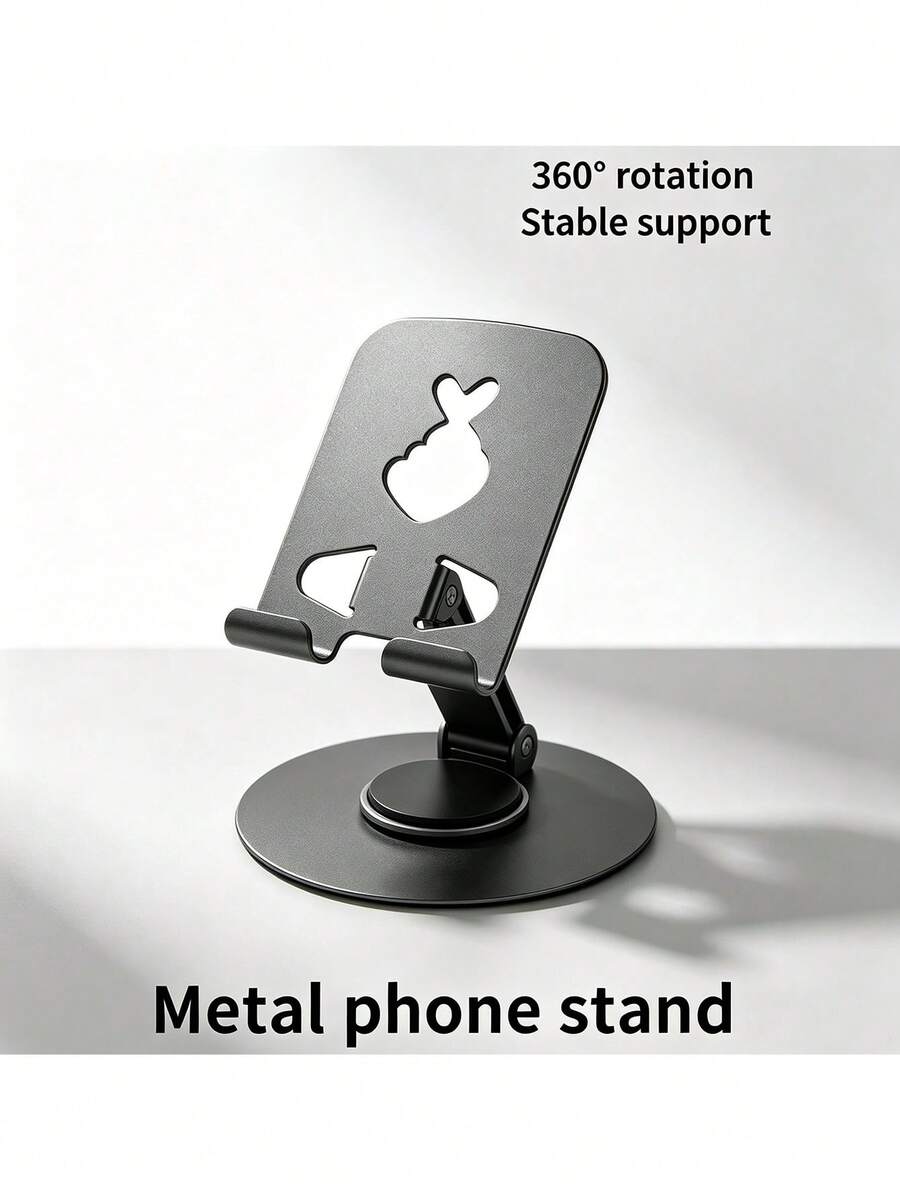 720° Rotatable Foldable Metal Phone Stand, Cute Hollow Animal Cutout Design Adjustable Desktop Phone Holder, Portable Universal Smartphone Stand, Suitable For Office, Bedroom, Video Streaming And Video Calls