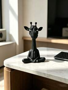 1pc Wise Giraffe Head Leader Figurine, New Style Statue Ornament With High Detail Texture, Desktop Decor, Exquisite Home & Office Shelf Display, Unique Art Sculpture, Indoor Atmosphere Accent, Living Room & Office Decoration, Suitable For Easter, Halloween, Mother's Day, Father's Day, Graduation Season Gift - Multicolor - View 2